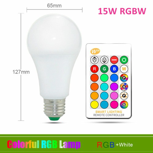 E27 RGB LED Bulb Light 110V 220V Dimmable RGBW LED Lamp 5W 10W 15W 16 Colors SS - Picture 9 of 15