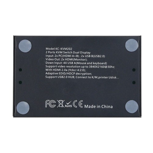 2 Ports KVM Switch Dual Display 4K HDMI KVM Switch Dual Monitor KC-KVM202 #TOP - Picture 5 of 8