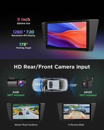 For BMW E90 E91 E92 E93 316d 2009-2011 9"Android 13 GPS Car Stereo Radio CarPlay - Picture 6 of 31