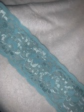 Lot 10 yards pastel mint green baby blue scalloped STRETCH lingerie lace 2" wide