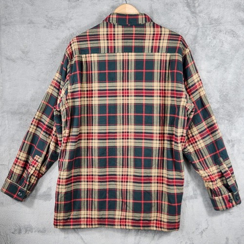LL Bean Shirt Mens Large Fleece Lined Flannel Button Up Long Sleeve Plaid Tartan - Picture 2 of 10