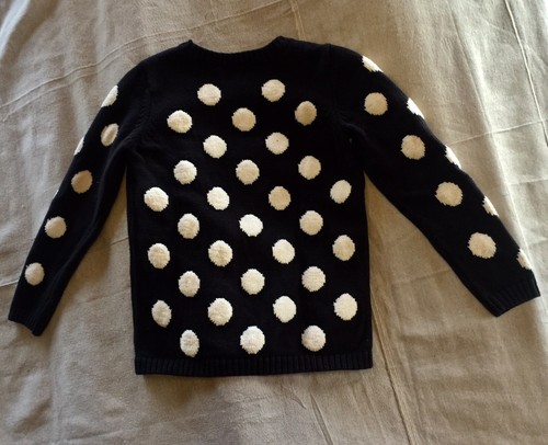 Hanna Andersson Girl’s Blue & White Polka Dot Pullover Sweater 140 cm Size US 10 - Picture 11 of 12