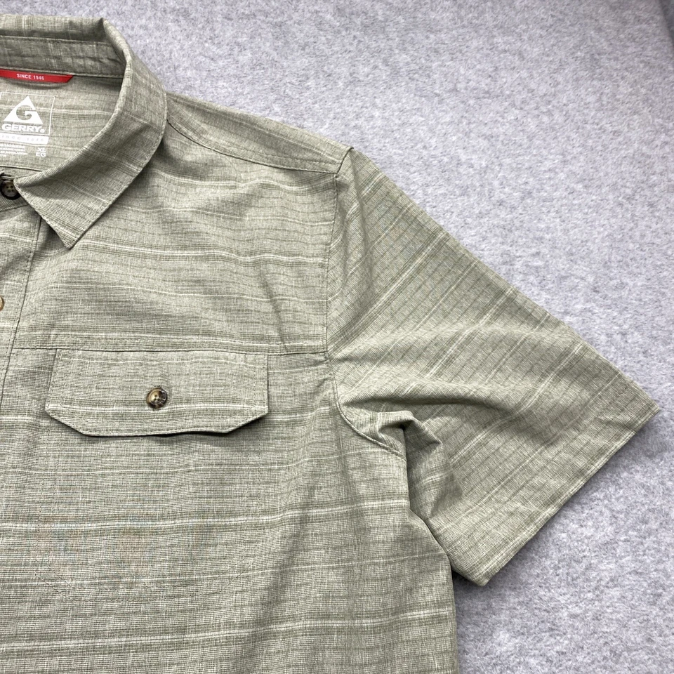 Gerry Shirt Mens Extra Large Button Up Short Sleeve Fishing Hiking Green Logo - Image 3 of 4