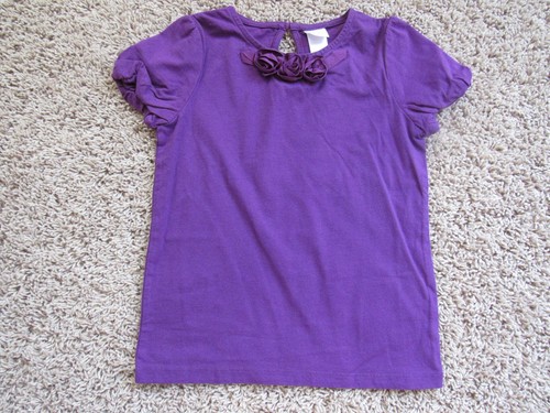 Janie and Jack NWT 8 City Museum purple blouse top 3D roses - Picture 4 of 4