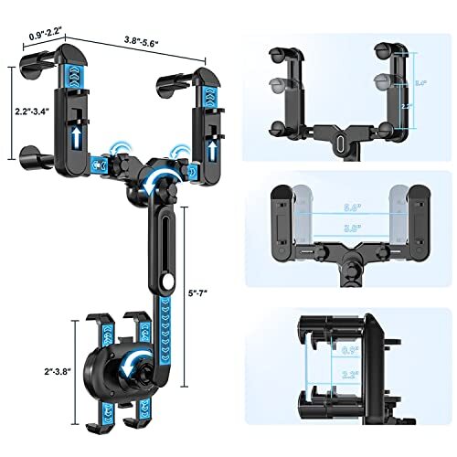 Rearview Mirror Phone Holder for Car,360°Rotatable and Retractable 22 Design - Picture 4 of 6