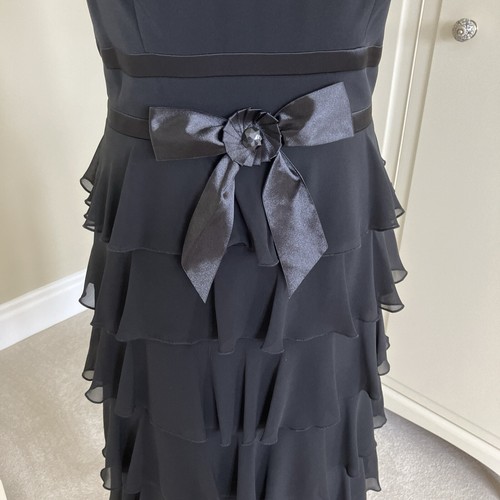 LADIES BLACK & EAU DE NIL JACKET & TIERD FRILL DRESS BY CONDICI SIZE 12 PLUS HAT - Picture 10 of 15