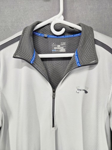 Under Armour leichter Pullover, Unisex, Loose Fit, Small, weiß/grau 1/4 Reißverschluss - Bild 3 von 6