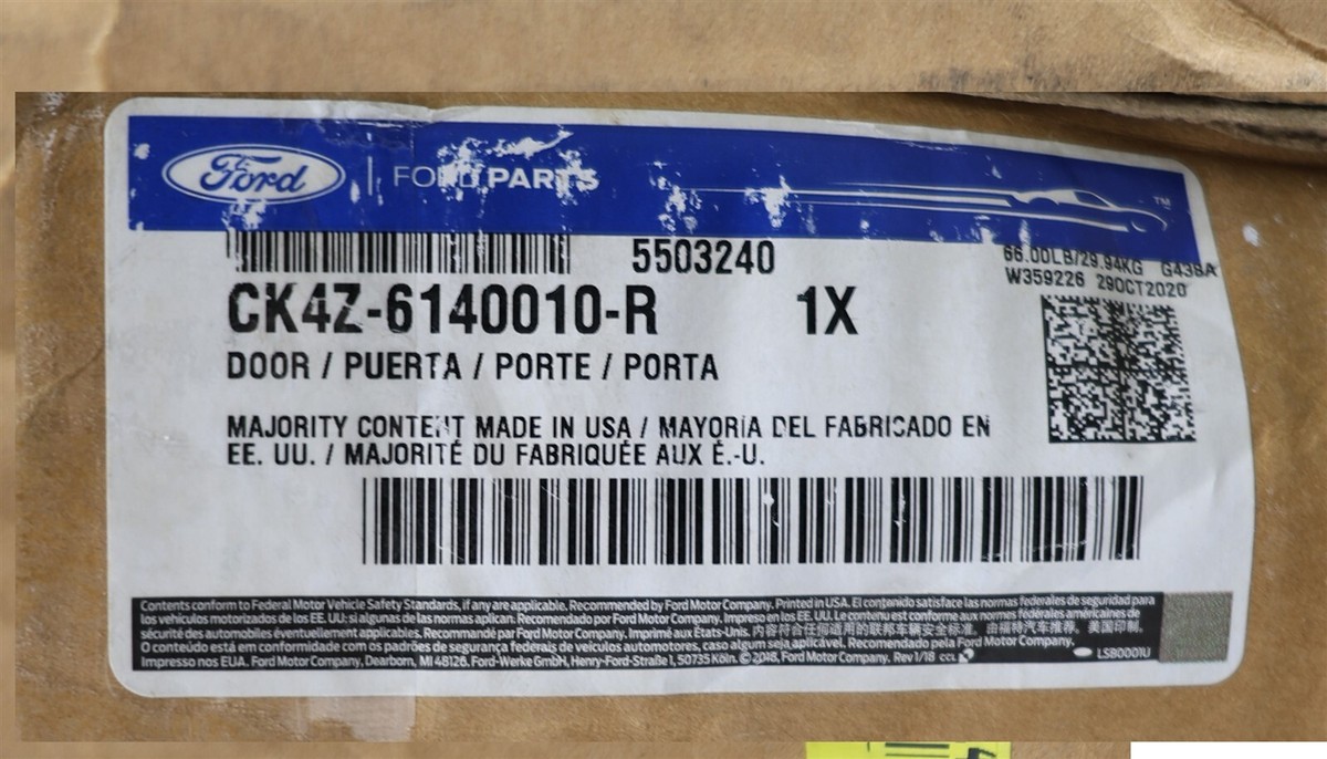 Genuine Ford CK4Z-6140010-R Rear Door Assembly CK4Z6140010R Genuine Ford CK4Z-6140010-R Rear Door Assembly CK4Z6140010R