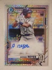 ADINSO REYES 2021 Bowman Chrome Mega Box MOJO Refractor Auto Prospect Tigers