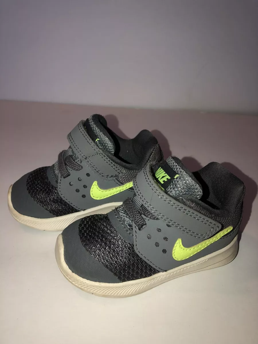 Nike Tennis Shoes Gray Bright Green Trim Baby Size 4