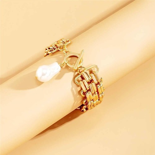 GOLD TOGGLE ARMBAND Pearl Mesh + Etui - Bild 6 von 8