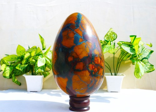 Großes 210 mm ausgefallenes metaphysisches Ei Jaspis Stein Kristall - Bild 12 von 16