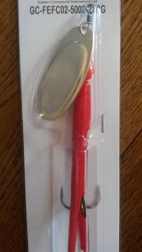 5 PACK 21g FLYING C LURES SILVER GOLD COOPER BLADE SPINNER SALMON FEFC02 - Picture 23 of 28