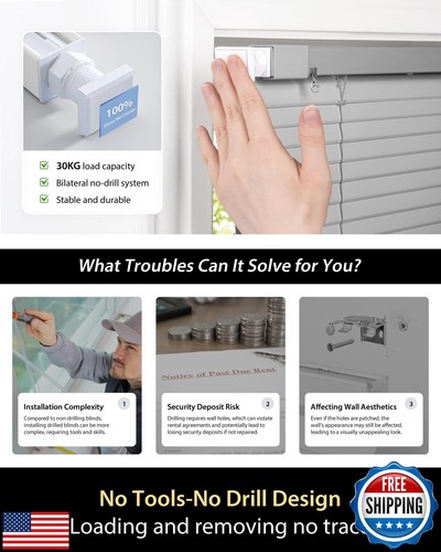 UNISHADES No Tools No Drill Cordless Mini Blinds, 100% Privacy L-Shaped Blade - Picture 2 of 5