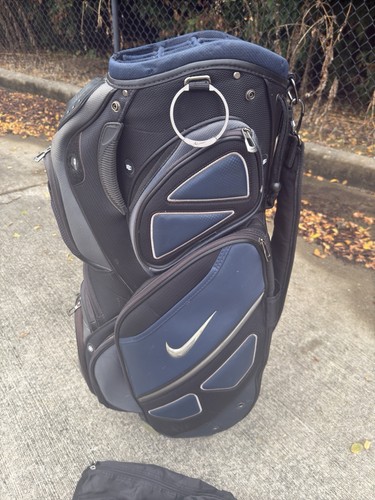 Nike Golf 14-Way Cart Golf Bag W/ Carry Strap Black/Gray With Rain Cover - Picture 4 of 10