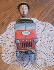 1940's G.I. Joe And Jouncing Jeep. Tin Litho Wind Up Toy. Unique Art