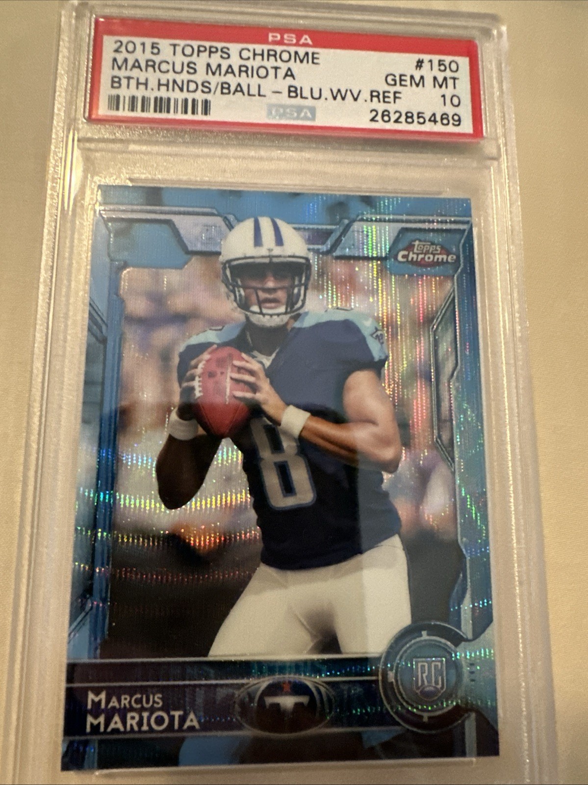 Marcus Mariota Topps Chrome #150 Blue Wave Refractor