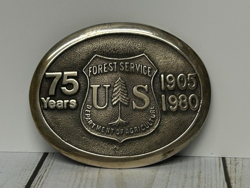Vintage US Forest Service 75 Jahre USFS Landwirtschaft Gürtelschnalle 1905-1980 - Bild 6 von 6