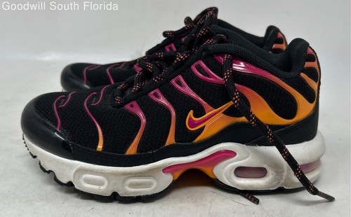 Nike Kids Air Max Plus DX9265-001 Black Lace-Up Sneaker Shoes Size 11C - 第 2/8 張圖片