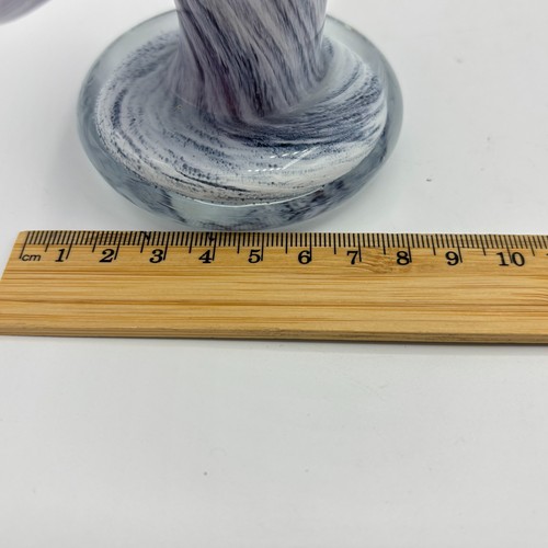 Alum Bay Isle of Wight Jack In The Pulpit Art Glass Vase Purple Swirl Solid Base - Picture 12 of 14