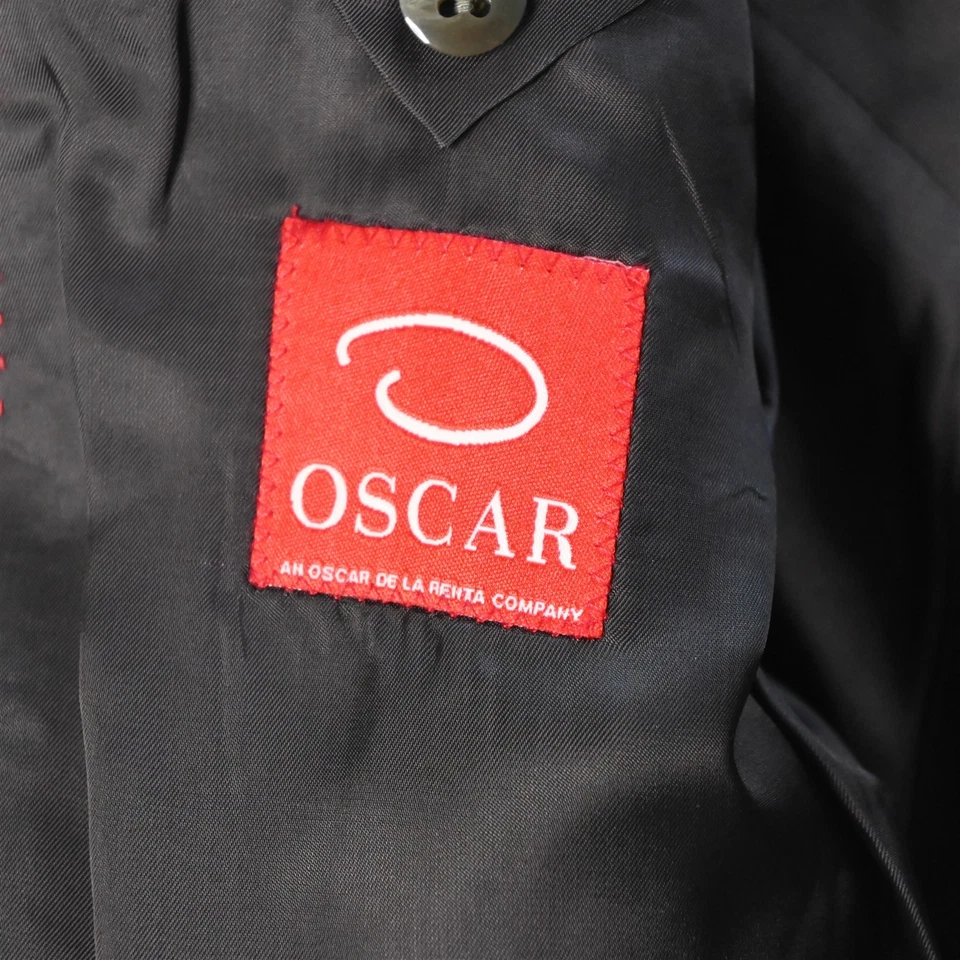 Oscar 42R 36x32 Azul Marino 100% Lana Rayas Hombres Chaqueta Pantalones Traje Foto 4 de 4