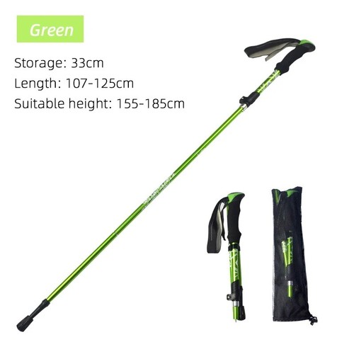 Nordic Walking Telescopic Sticks Poles Anti-Shock Trekking Hiking Poles Folding - Picture 7 of 8
