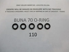 110 O-ring. 3/8" ID x 9/16" OD x 3/32" thick. Buna-70.   Quan 5.