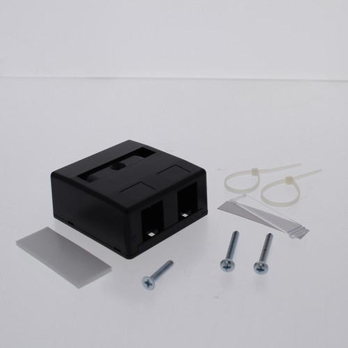 Hubbell Black 2-Port Data Voice Media Keystone Housing Surface Mount Box ISB2BK - Picture 1 of 5