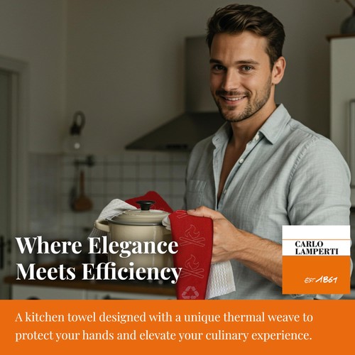 Premium Küchentücher Italien 27x22 (4er Pack) Frottee-Geschirrtücher mit Hitzebeständigkeit... - Bild 6 von 7