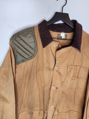 Vintage Stream And Field Distressed Brown Canvas Hunting Jacket Size XL - Picture 7 of 11