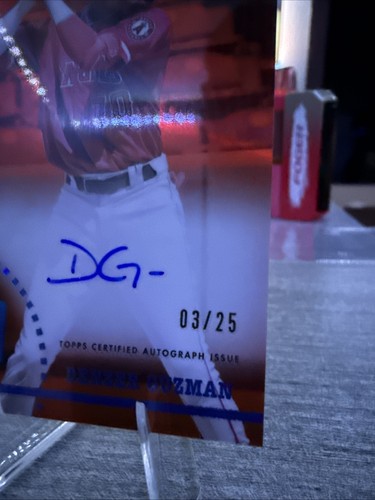 2022 Bowman Heritage Denzer Guzman Auto Orange 3/25 Angels Prospect - Picture 2 of 3