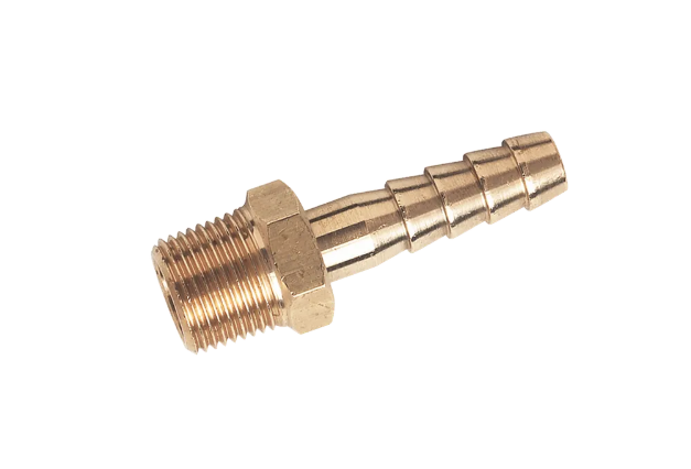 1"" BSP Male X 1"" (25mm OD) Brass Hosetail Air compressor to Suit 25mm ID Pipe