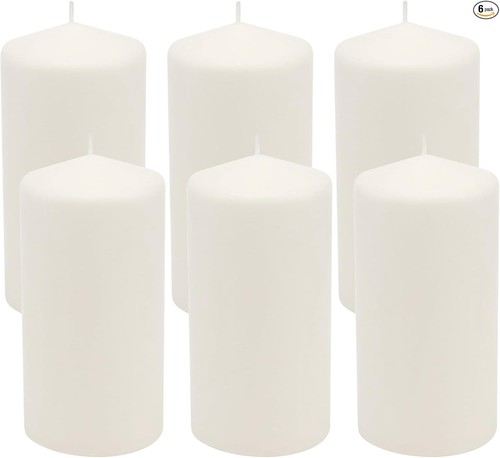 Clean-Burning Smoke-Free Unscented Pillar Candles (6 CT) - Bild 1 von 5