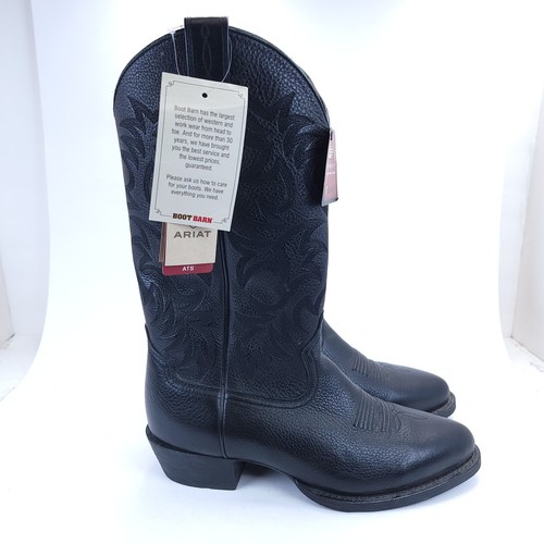Botas de Vaquero Ariat Hombres 8 EE Cuero Negro Motocicleta Western Rodeo 10002218 Nuevas con Etiquetas - Imagen 1 de 9