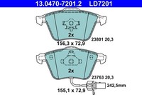 Bremsbelagsatz Scheibenbremse Vorne Ate 130470 72012 FÜR Audi Seat
