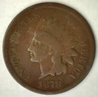 1878 Indian Head Bronze One Cent Circulated 1c US Penny Coin