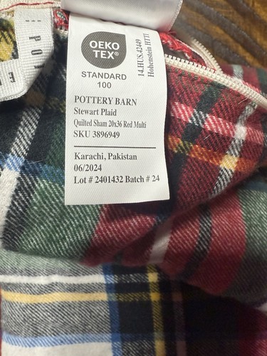 Pottery Barn Stewart Plaid Cotton Comforter, K/ CK W 2 Euro & 1 Kg Shams Read! - Picture 7 of 10