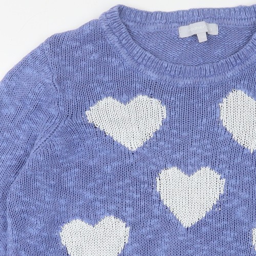 Redherring Women's Blue Heart Print Pullover Jumper - Size 14 - Picture 11 of 12