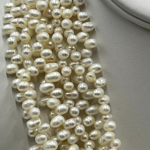 Seven Strands Freshwater PearlSterling Silver Baroque Collar Statement Necklace - Picture 9 of 10