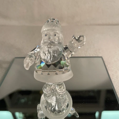 Swarovski Christmas Santa Claus Figurine W/ Blue Eyes Retired