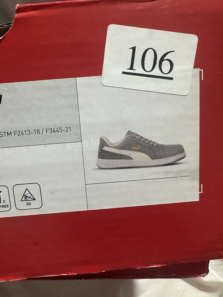 PUMA Iconic Suede Grey Low Women's Size 10 Composite Toe SD Work Safety Shoes - Image 3 of 4