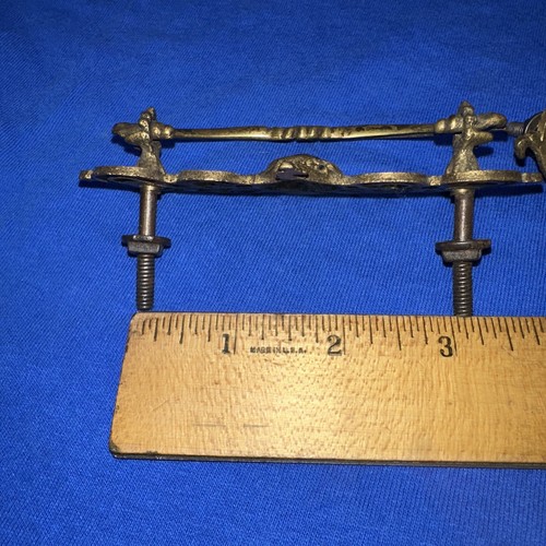 2 Atemberaubende Antike Messing Klappgriff Schubladen Schrankgriffe. Schöne Details! - Bild 4 von 9