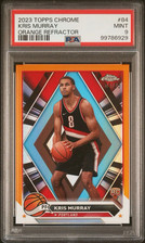 2024 Topps Chrome Kris Murray Rookie Orange Refractor /25 Blazers PSA 9 Pop 1!
