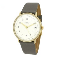 JUNGHANS Max Bill Automatic 027/7108.02 Gold Case 38mm Leather Watch Outlet New