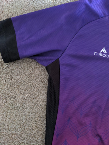 Miloto Men's Cycling Jersey 3XL Purple Black Polyester 3 Pockets Machine Wash - Picture 3 of 13