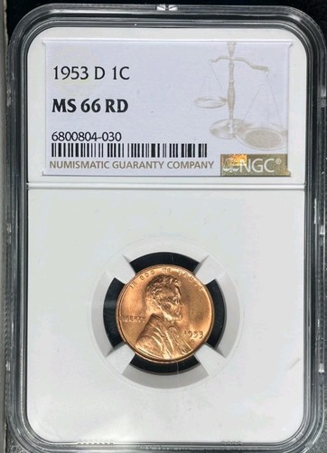 1953-D LINCOLN WHEAT CENT ~NGC MS 66 RD ~BEAUTIFUL COIN~ - Picture 3 of 4