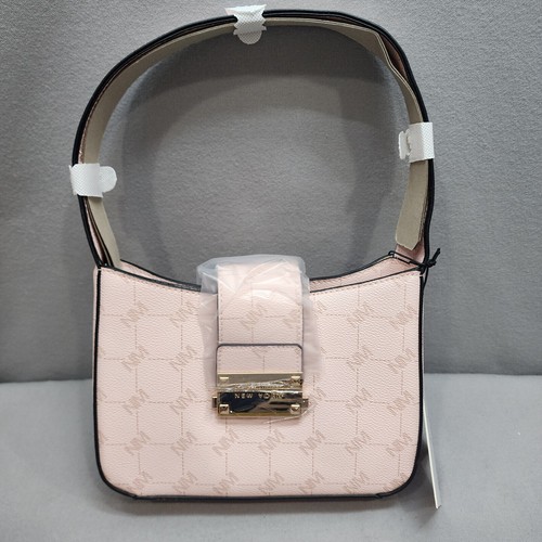 Nicole Miller Schultertasche Handtasche Blush Pink Logo - Neu mit Etikett