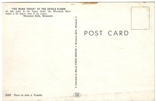 Vintage Farbfoto Postkarte Mark Twain Boot Wisconsin Dells #1941 - Bild 2 von 2