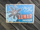 Moon Is Calling Lunar Program Sign - Retro Style Space Decor - 12 x 8 in