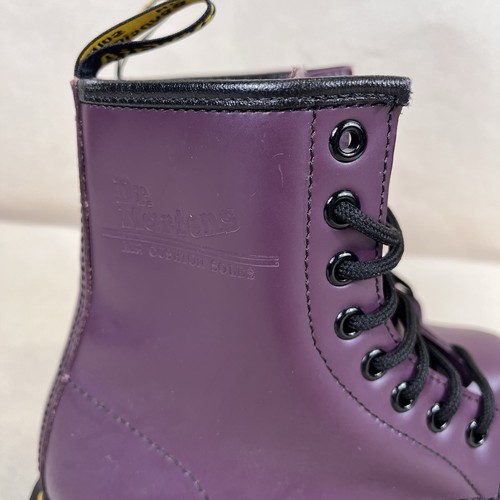 Rare Dr. Doc Martens 1460 W Combat Boots 8 Eyelet Eggplant Purple Size 5 - Picture 6 of 13
